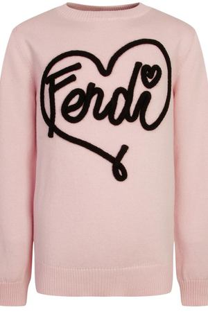 Розовый джемпер с контрастной отделкой Fendi Kids 69094851