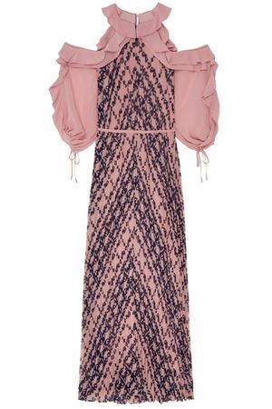 Розовое платье с контрастным принтом Self-Portrait 53295545 вариант 2 купить с доставкой