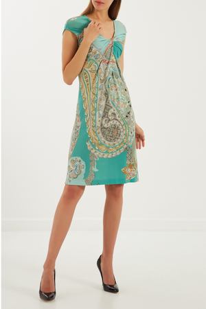 Бирюзовое платье-туника с принтом ETRO 90796489 купить с доставкой