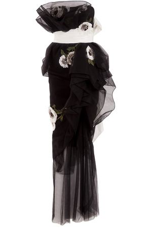Черное платье с цветами Marchesa 38896809 вариант 3 купить с доставкой