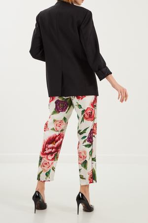 Шелковые брюки с принтом роз Dolce & Gabbana 59997391