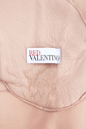 Меховое пальто на молнии пудрового цвета Red Valentino 98698243 купить с доставкой