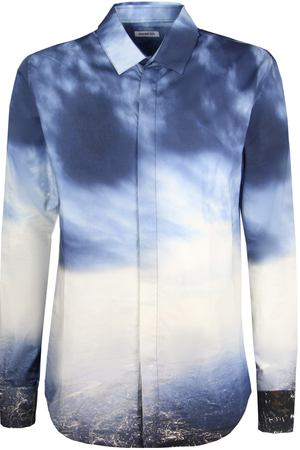 Рубашка с принтом Dirk Bikkembergs Dirk Bikkembergs E1DВ6120479В/синий/белый купить с доставкой