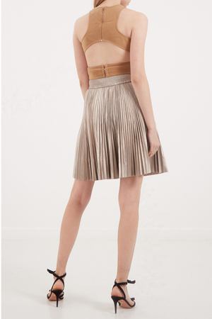 Золотистая плиссированная юбка Elisabetta Franchi 173297556 вариант 2
