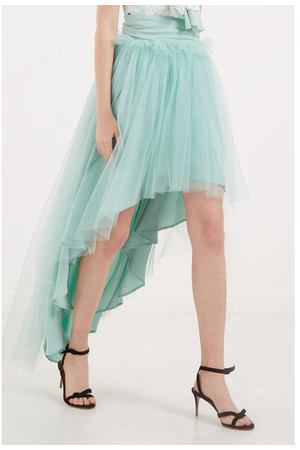 Зеленая юбка с сеткой Elisabetta Franchi 173297571 купить с доставкой