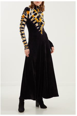 Длинное платье с абстрактным узором Proenza Schouler 182100684 купить с доставкой