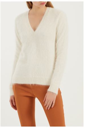 Белый фактурный пуловер Gucci 470101775 купить с доставкой