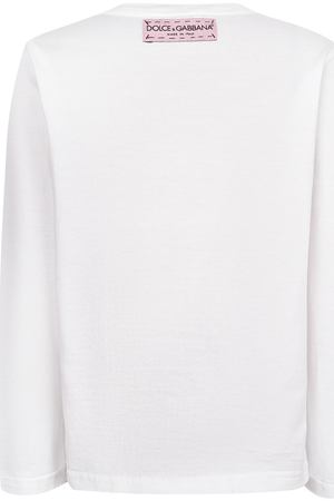 Белый лонгслив с вышивкой и принтом Dolce & Gabbana Kids 1207102896 купить с доставкой