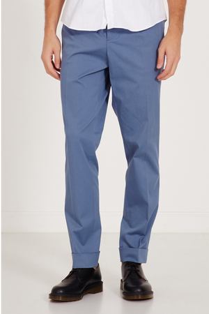 Голубые брюки с подворотами Gucci 470103024