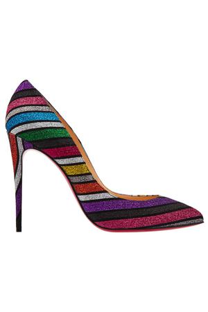 Разноцветные туфли с глиттером Pigalle Follies 100 Christian Louboutin 106107253