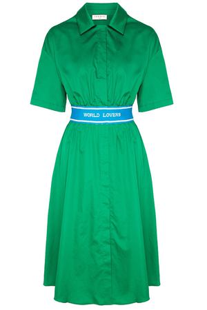 Зеленое платье с поясом Sofiane Sandro 914107245 купить с доставкой
