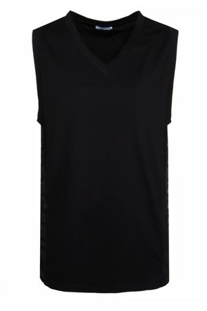 Черная майка с сетчатыми вставками и логотипом Dirk Bikkembergs 1487108073 вариант 3