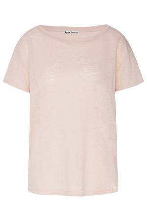 Розовая льняная футболка Acne Studios 876109104 вариант 2 купить с доставкой