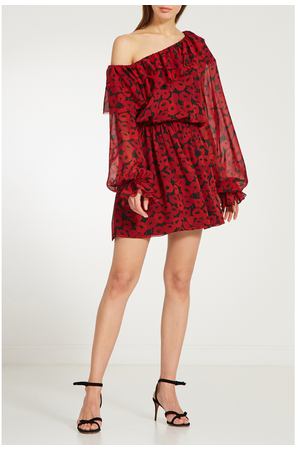 Шелковое платье с цветочным узором Saint Laurent 1531110164 купить с доставкой