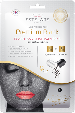 ESTELARE Маска гидроальгинатная для проблемной кожи / Premium Black 55 г Estelare 8809371145325 купить с доставкой