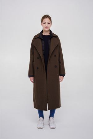 Зимнее пальто Buttermilk Garments Natural Wool Coat khaki купить с доставкой