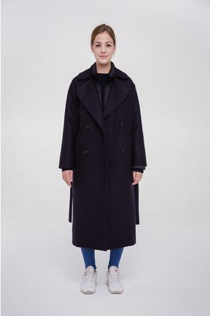 Зимнее пальто Buttermilk Garments Natural Wool Coat dark navy купить с доставкой