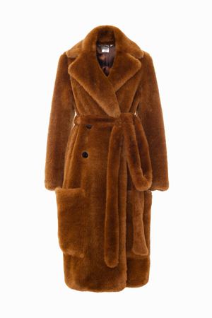 Шуба из искусственного меха Alisa Kuzembaeva Меховое пальто медного цвета вариант 2 купить с доставкой