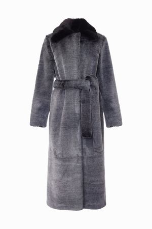 Шуба из искусственного меха Alisa Kuzembaeva Меховое пальто темно-серого цвета вариант 2 купить с доставкой