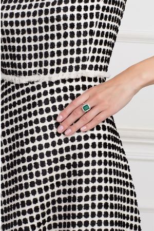 Серебряное кольцо с зеленым агатом и бесцветными топазами «Граф Орлов» Axenoff Jewellery 53915493 купить с доставкой
