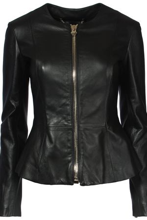 Кожаная куртка с баской Philipp Plein Philipp Plein CW224362/черн.череп Черный купить с доставкой