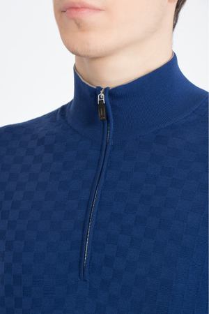 Шерстяной свитер Svevo Svevo 13033/8SA17шахмотка Синий вариант 3 купить с доставкой