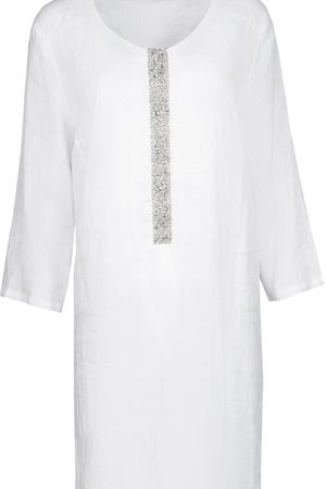 Льняное платье 120% Lino 120% Lino NOW4616-B317-0-02 Белый купить с доставкой
