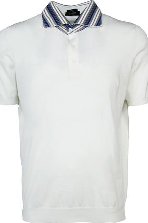Хлопковая футболка-поло Svevo Svevo 82128SE17/ Белый Полоска воротн купить с доставкой