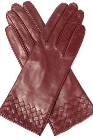 Кожаные перчатки Bottega Veneta Bottega Veneta 474179/2240 Бордовый купить с доставкой