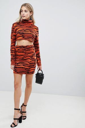 Мини-юбка с тигровым принтом Missguided - Оранжевый Missguided 13794