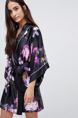 Кимоно с цветочным принтом B By Ted Baker Sunlit - Черный TED BAKER 89658 купить с доставкой