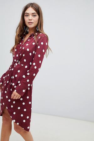 Платье миди в горошек Pimkie - Красный Pimkie 209070 купить с доставкой