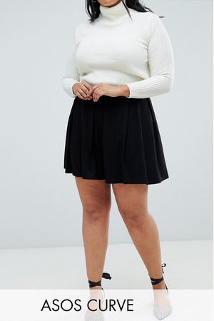 Мини-юбка со складками ASOS DESIGN Curve - Черный ASOS Curve 13795