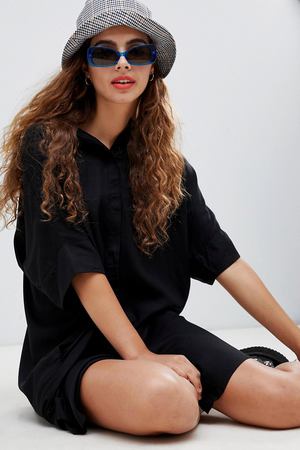 Платье-рубашка на пуговицах Monki - Черный Monki 61916 купить с доставкой