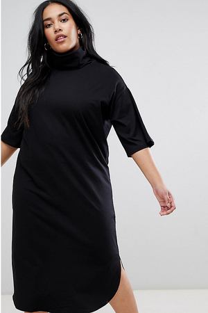 Свободное платье миди с широкими рукавами ASOS DESIGN Curve - Черный ASOS Curve 23170