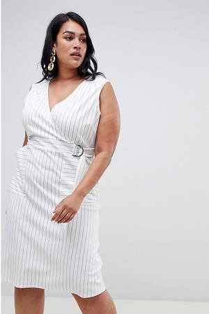 Платье в полоску с запахом ASOS DESIGN Curve - Мульти ASOS Curve 16579