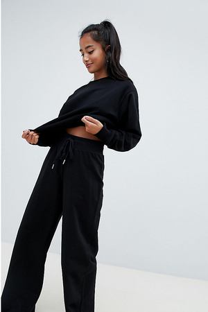 Широкие брюки-палаццо ASOS DESIGN Petite - Черный ASOS Petite 64894