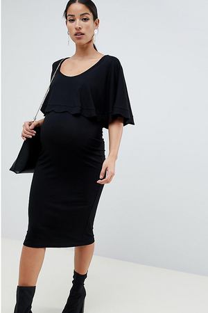 Облегающее платье миди для кормления с кейпом ASOS DESIGN Maternity ASOS Maternity 35577