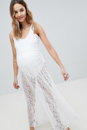 Пляжное кружевное платье макси ASOS DESIGN Maternity - Белый ASOS Maternity 19395