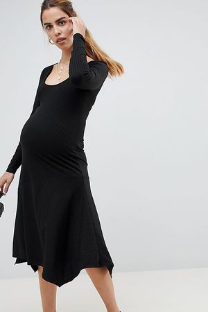 Платье миди с овальным вырезом и асимметричной юбкой ASOS DESIGN Mater ASOS Maternity 16737