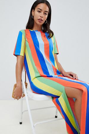 Платье макси в разноцветную полоску ASOS DESIGN Tall - Мульти ASOS Tall 16700