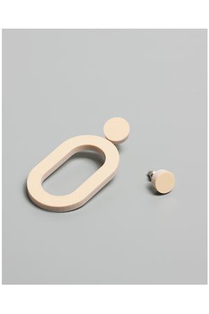 Две серьги Luch Design ear-circles-oval-beige set
